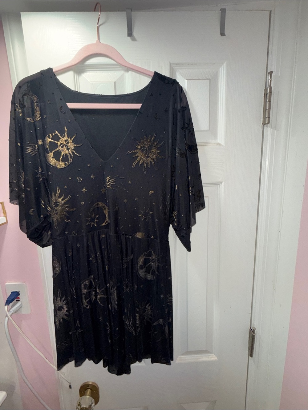 BlackMilk Burned Velvet Sun & Moon Gold Kimono Playsuit ✨ Limited - Picture 3 of 7